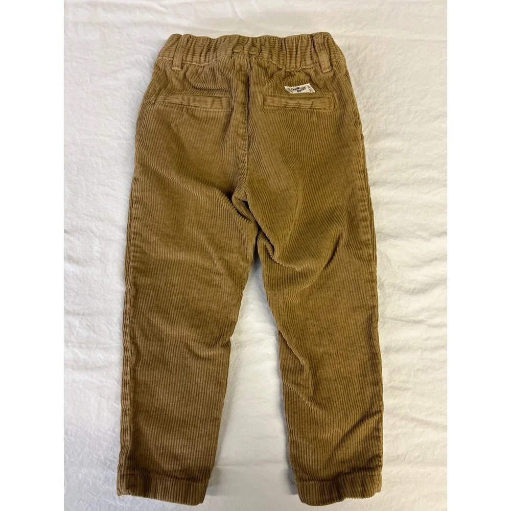 OshKosh B'gosh Kids Brown Corduroy Pants Size 3T Elastic Waist Trousers